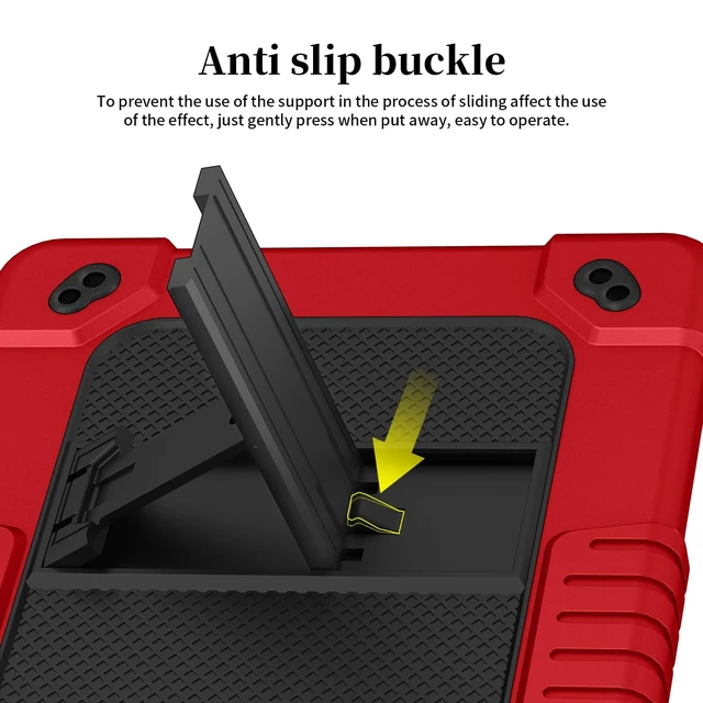Alt view image 3 of 5 - for Callsky-Tab Cpad 10 10.1 inch Case with 2 Pcs Screen Protector,Shockproof Case with Shoulder Strap Kickstand Cover for Callsky-Tab Ctab 10/Cpad 10 10.1 inch Tablet (Red/Black)