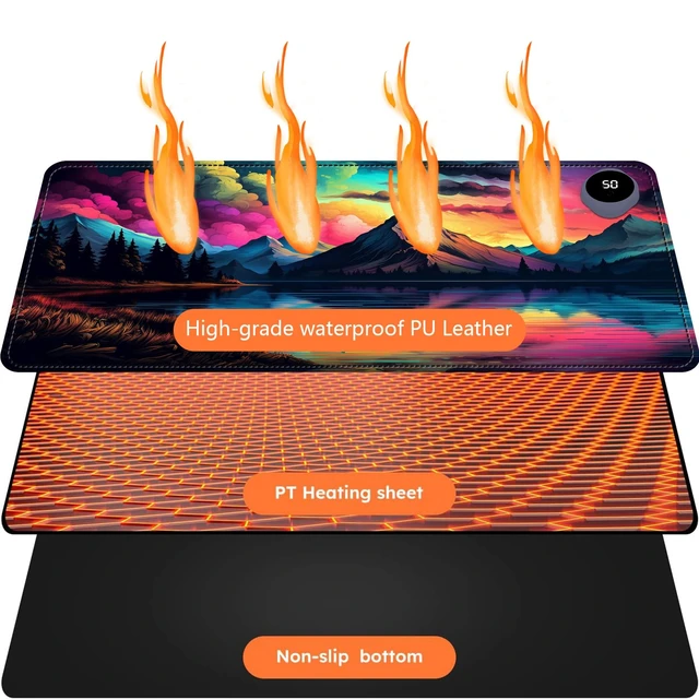 Alt view image 3 of 5 - Heated Mouse Pad with 3 Levels HeatedColorful Scenery