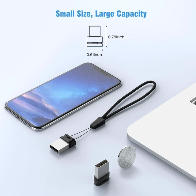 Alt view image 2 of 5 - K&ZZ 64GB Flash Drive 5 Pack 64 GB Low Profile USB Flash Drive with Lanyard Mini USB Drive 64G Small Thumb Drive Memory Stick with Keychain, Black