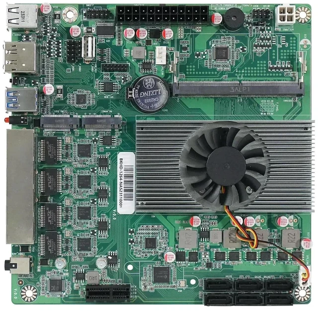 Main image of HKUXZR N100 Industrial Motherboard NAS 4 Cores 4 Threads Low Power Processor 4x2.5G i226 Network M.2 Slot 6xSATA DP HDMI 2.0 PCIE 1 .1*M2_ SSD NVME/NGFF+ 1*M.2_ NVME
