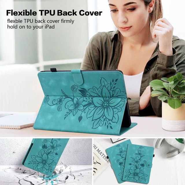Alt view image 5 of 5 - KEFBWAO Case for All-New Fire HD 10 and 10 Plus Tablet (13th/11th Generation, 2023/2021 Release), Magnetic Clasp Stand Leather Case with Pen Holder, Green