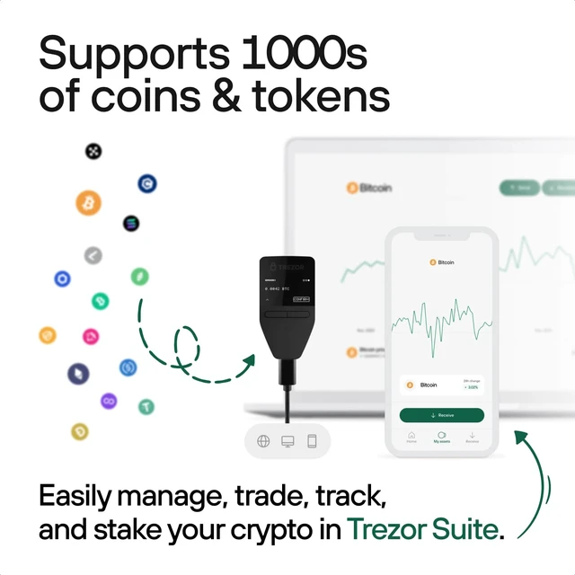 Alt view image 3 of 5 - Trezor Safe 3 - Passphrase & Secure Element Protected Crypto Hardware Wallet (Solar Gold)
