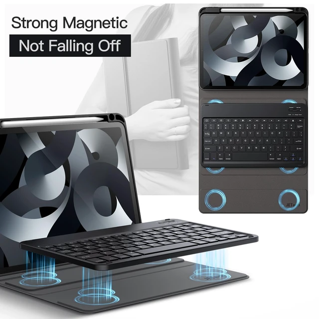 Alt view image 4 of 5 - JETech Keyboard Case for iPad Air 11" M4/M3/M2 & iPad Air 5/4, Black