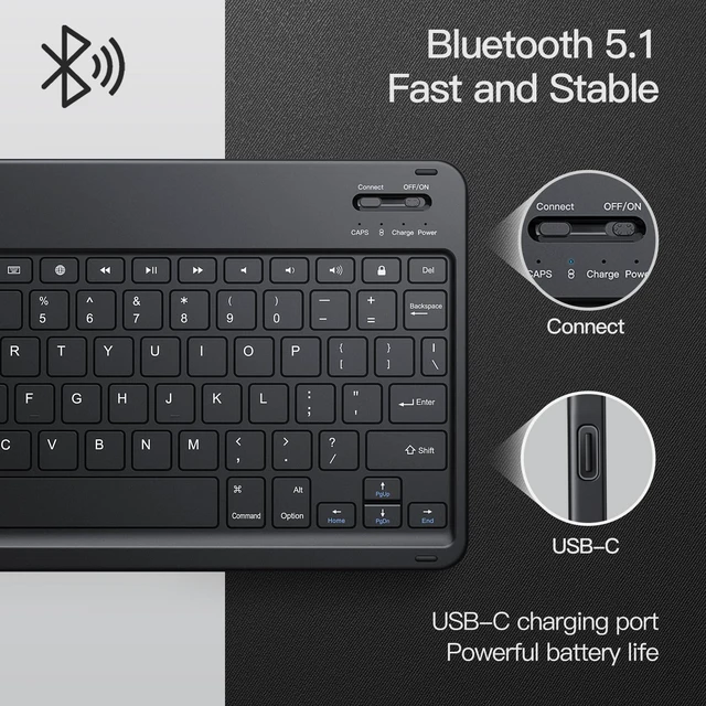 Alt view image 3 of 5 - JETech Keyboard Case for iPad Air 11" M4/M3/M2 & iPad Air 5/4, Black