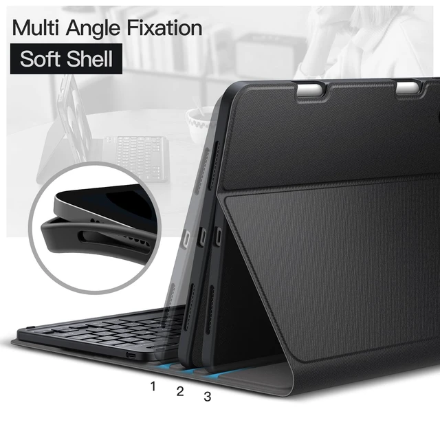 Alt view image 5 of 5 - JETech Keyboard Case for iPad Air 11" M4/M3/M2 & iPad Air 5/4, Black