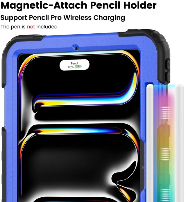 Alt view image 3 of 5 - ZSLVPN for iPad Pro 11 inch Shockproof Case M4 2024 / M5 2025, Black/Blue