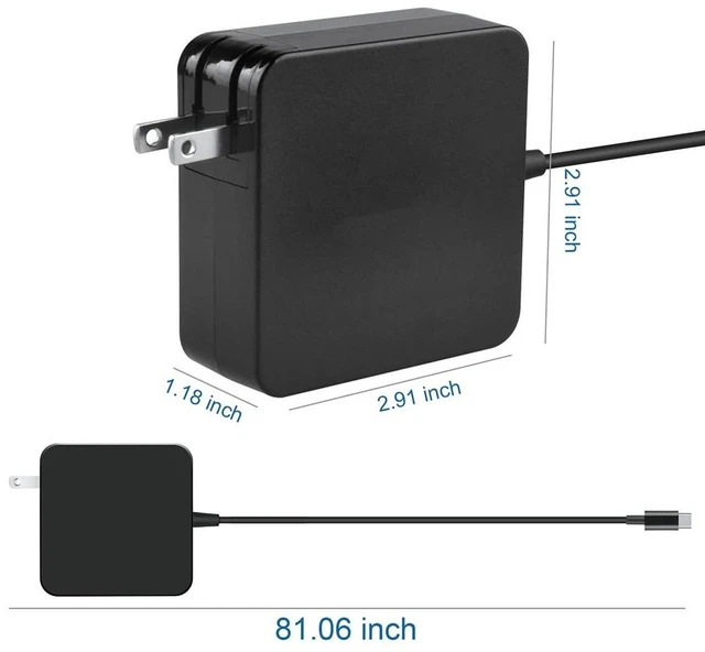 Alt view image 3 of 5 - J-ZMQER USB Type C AC Power Adapter Wall Charger Compatible with Square Terminal SWD4-01 Power Cord