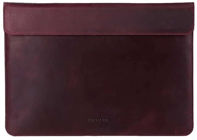 Main image of Leather Laptop Case Made for MacBook Pro 14 Sleeve Carrying Protective Cases Compatible with MacBook Pro 14" M1 M2 M3 M4 Max A2442 A2779 A2992 A2918 A3402 2024 2025 Genuine Vintage Leather, Burgundy