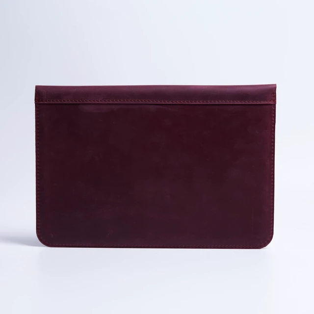 Alt view image 2 of 5 - Leather Laptop Case Made for MacBook Pro 14 Sleeve Carrying Protective Cases Compatible with MacBook Pro 14" M1 M2 M3 M4 Max A2442 A2779 A2992 A2918 A3402 2024 2025 Genuine Vintage Leather, Burgundy