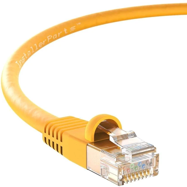Main image of InstallerParts (10 Pack Ethernet Cable CAT5E Cable UTP Booted 7 FT - Yellow - Professional Series - 1Gigabit/Sec Network/Internet Cable, 350MHZ