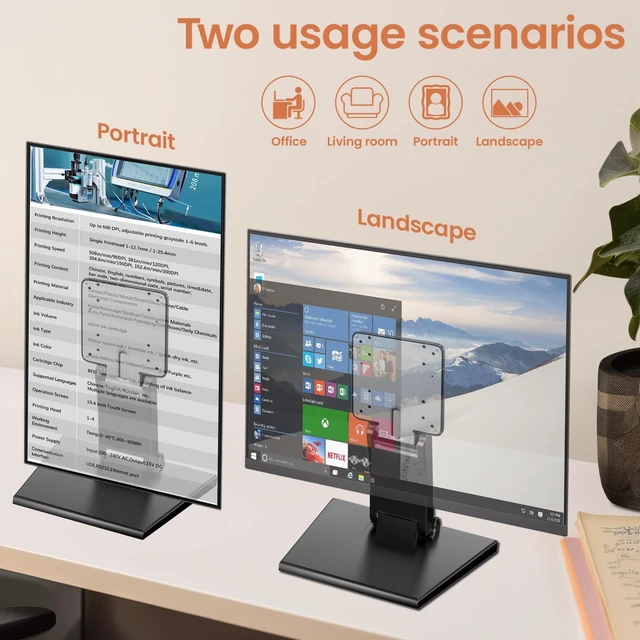 Alt view image 4 of 5 - Jakeko Lay Flat Low Profile Monitor Stand - for 14-24" Screens Ergonomic Adjustable Desktop Mount with 100x100mm Compatibility - Steel