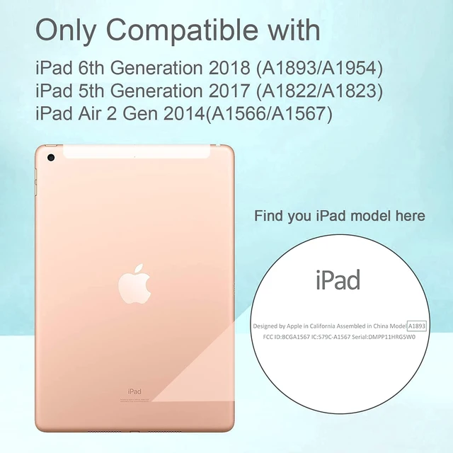 Alt view image 2 of 5 - ZoneFoker Case for iPad Air 2 Case, for iPad 6th/5th Generation 2018/2017, for Apple iPad 9.7 inch with Screen Protector/Stand,Clear Glitter Full-Body Coverage Slim Cover for Girls Women (Pink+Teal)