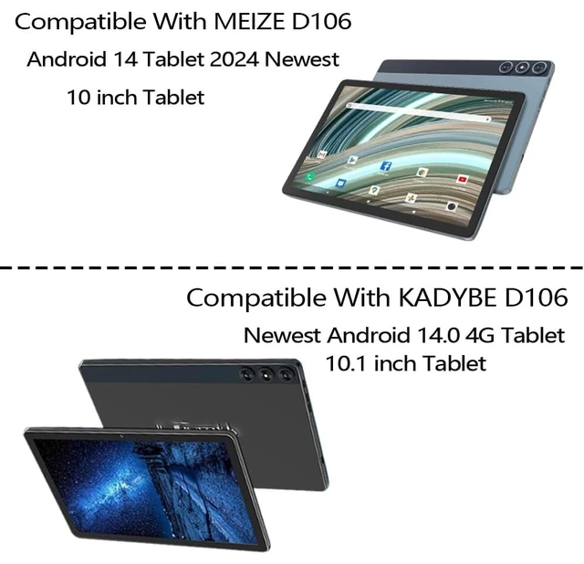 Alt view image 3 of 5 - Kebiory for KADYBE D106 for MEIZE D106 Android 14 Tablet Case With 2 Pcs Screen Protector,Shoulder Strap,Kiskctand Hybrid Case for VOZIZOV D106 Android 14/FEONAL 10.1 inch 2024 Tablet (NavyGreen+2Pcs)