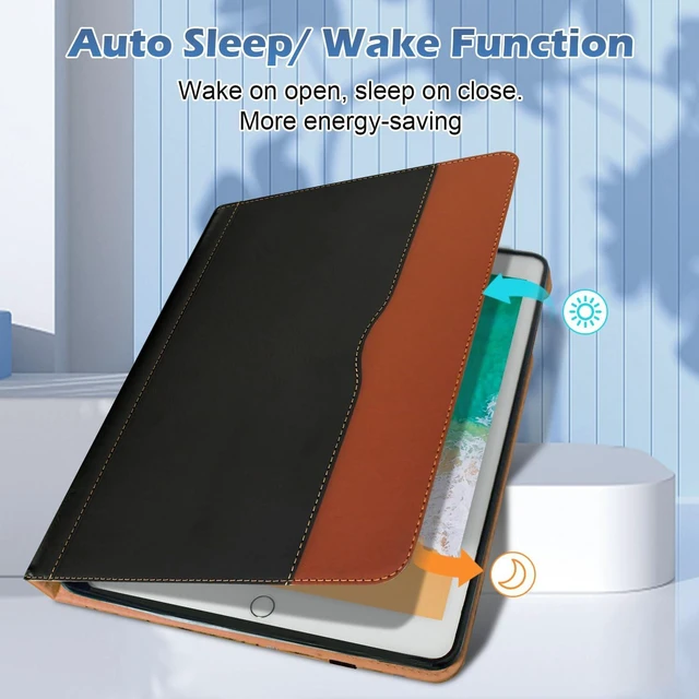 Alt view image 5 of 5 - Zonefoker for iPad 6th 5th Generation Cases 2018/2017, iPad Air 2 Case 2014, iPad Air 2013, iPad Pro 9.7 inch Case 2016 with Pencil Holder, Leather Folio Cover for Kids, Women, Men, Black Brown