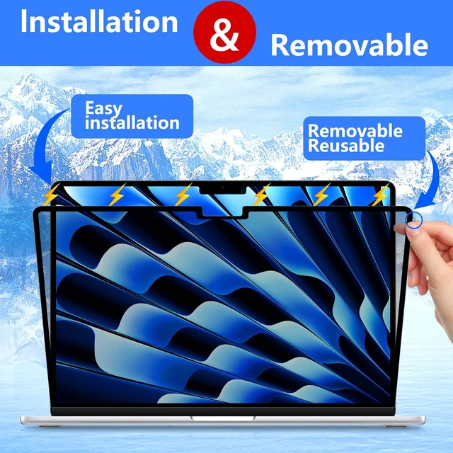 Alt view image 5 of 5 - Removable Privacy Screen for MacBook Air 15 inch (2023-2026, M2,M3,M4,M5)