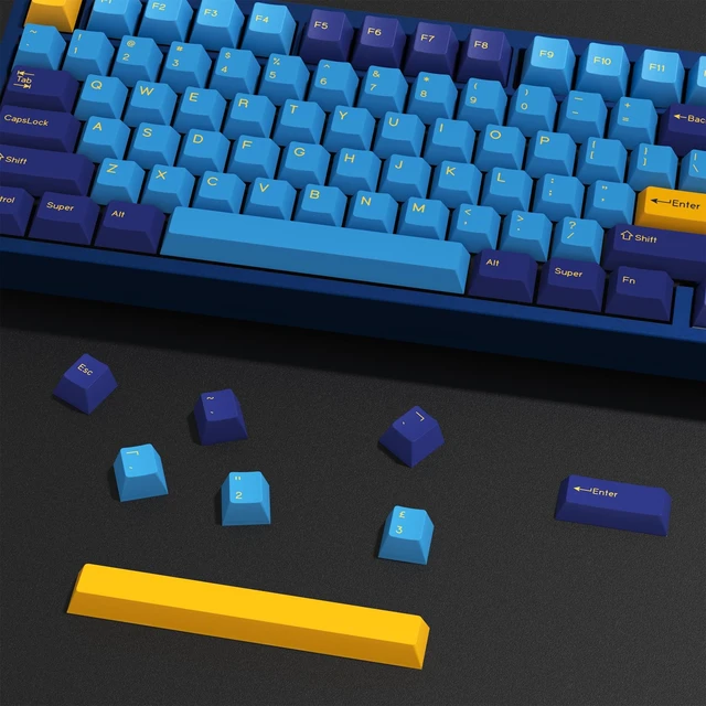 Alt view image 4 of 5 - KBDiy Nautilus PBT Double Shot Keycap Set,176 Keys Blue Purple Custom Key Cap Keycaps 60 Percent Cherry Profile Keycaps for 61/64/68/84/87/100/104/108 Mechanical Keyboard