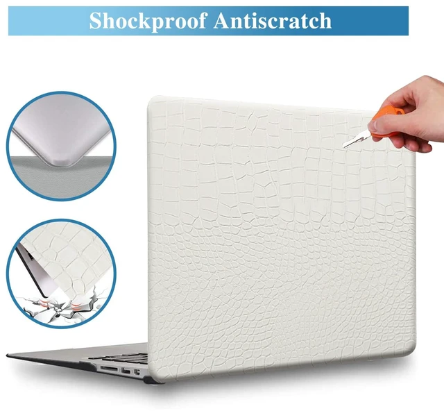 Alt view image 3 of 5 - KEROM Compatible for MacBook Air 15 inch Case 2026 M5, 2023-2025 M4/M3/M2 A3448 A3241 A3114 A2941, Crocodile Skin Alligator Skin PU Leather Hardshell & Keyboard Cover for Mac Air 15 inch Case, White