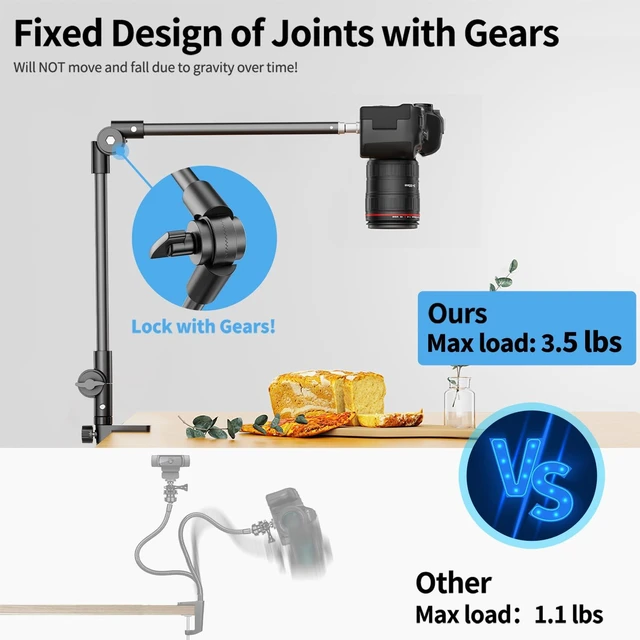 Alt view image 5 of 5 - KDD Tablet Stand Holder, Adjustment iPad Phone Mount, 27in Long Arm Webcam Stand Projector Camera Mount for Desk, Fit for 4.7"-12.9" Devices, iPad Pro 12.9 Air Mini, Galaxy Tabs, Switch, iPhone