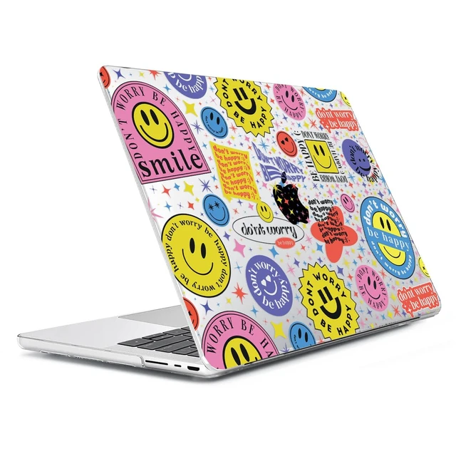 Alt view image 3 of 5 - HOHAIYOO for MacBook Pro 14 inch Case M5 Pro/Max M4 M3 M2 M1 2021-2026 Release A3426 A3427 A3434 A3112 A3185 A3401 A2918 A2992 A2779 A2442, Hard Shell+Keyboard Cover+Screen Film+Webcam Cover, Smile