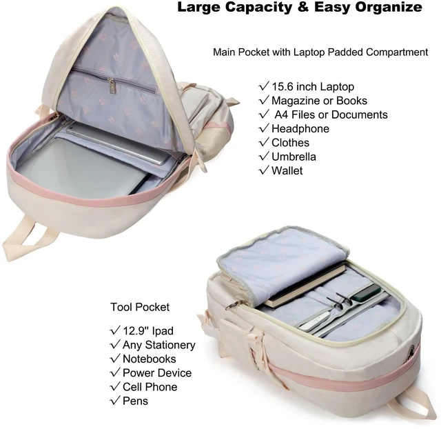 Alt view image 3 of 5 - Hidds Laptop Backpacks 15.6 In Kids School Backpack for Girls Women Bookbag