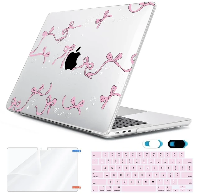 Main image of HOHAIYOO Compatible with MacBook Air 13.6 inch Case 2026 2025 2024-2022 Release M5 A3449 M4 A3240 M3 A3113 M2 A2681 with Touch ID, Plastic Hard Shell&Keyboard Cover&Screen Protector&Webcam Cover, Bows
