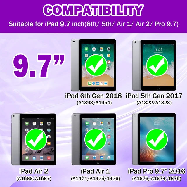 Alt view image 2 of 5 - ZoneFoker 9.7" Case for iPad 6th/5th Generation 2018/2017 Shockproof