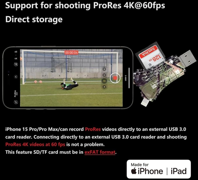 Alt view image 3 of 5 - USB3.0 Up to 100MB/s Read, SD Card Reader iPhone Lightning USB C Type C Card Reader Support SD TF Card,Trail Hunting Game Camera Viewer iPhone iPad Android Mac PC