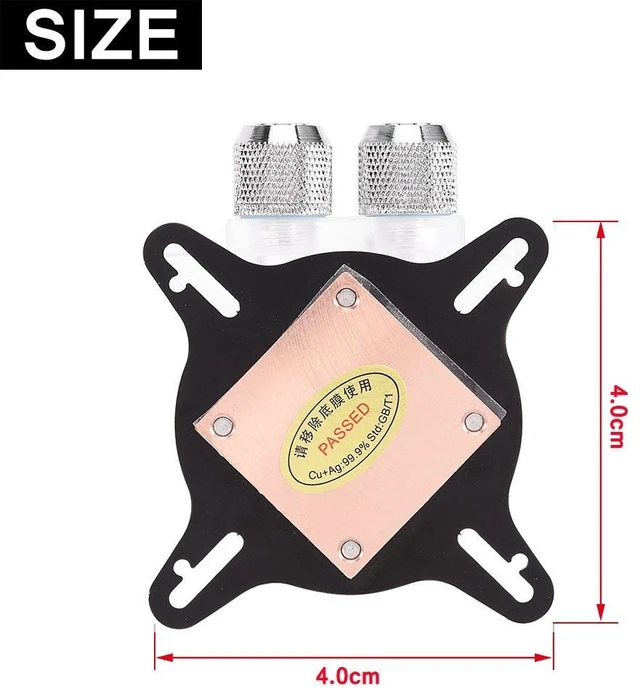 Alt view image 2 of 5 - GPU Water Cooling Block for CPU, 40mm Copper Base Cool Inner Channel, for Digital RGB DIY PC with Waterway Component