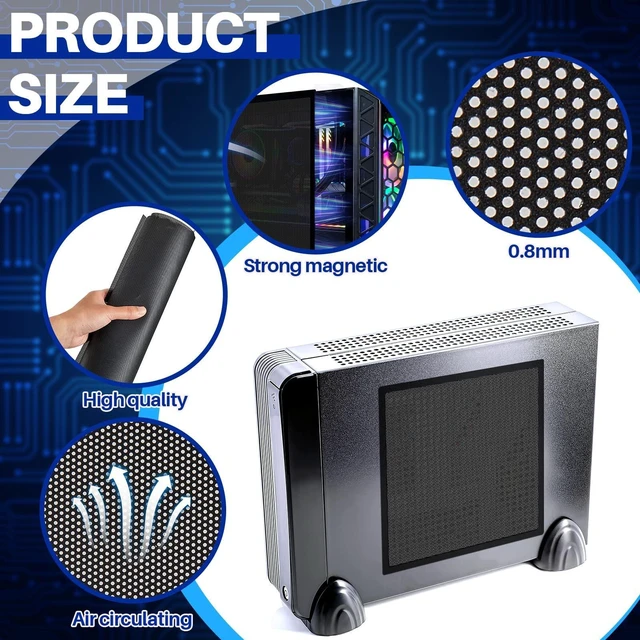 Alt view image 3 of 5 - Woanger 4 Pcs 1000x300mm DIY PC Case Dust Mesh Filter
