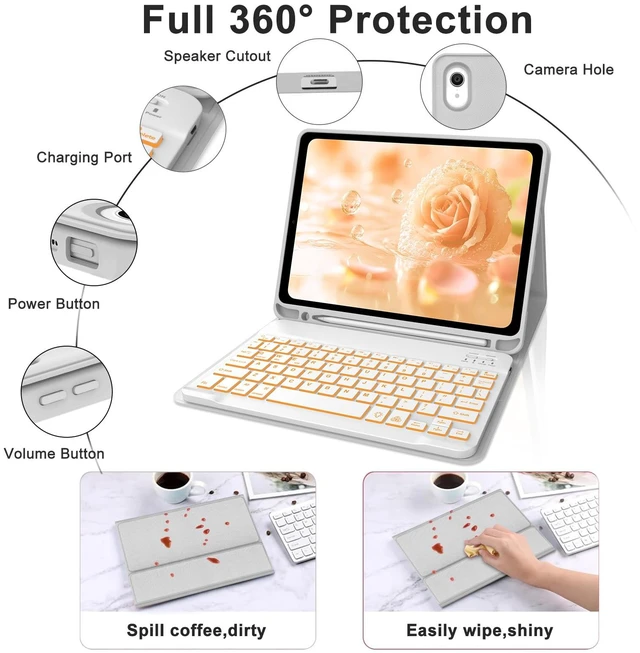 Alt view image 4 of 5 - IVEOPPE for iPad 11th 10th Generation Case with Keyboard with Pencil Holder