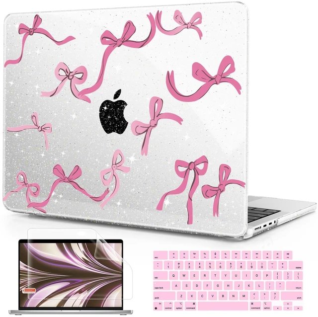 Main image of ICEKEE for MacBook Pro 14 inch M5 2026 2025-2021 Release M5 M4 M3 M2 M1, A3427 A3426 A3434 A3112 A3401, Plastic Hard Shell Case & Keyboard Cover & Screen Protector, Bows