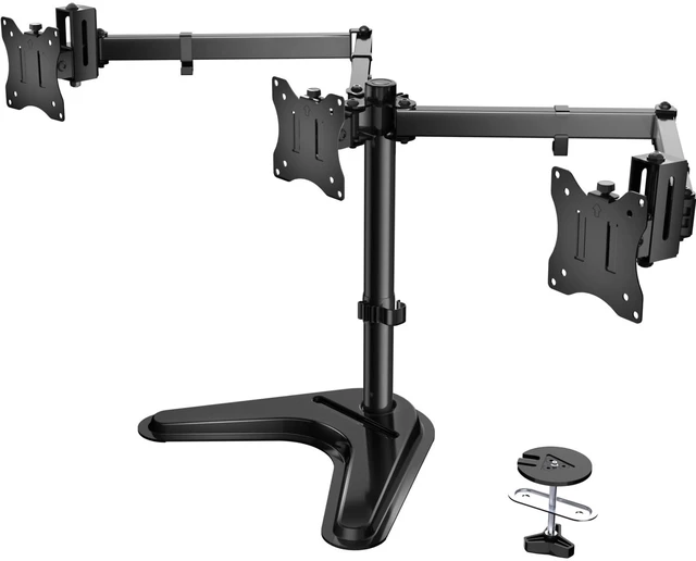 Main image of WALI Freestanding Triple Monitor Stand for 13-27 inch Screens22lbs per Arm