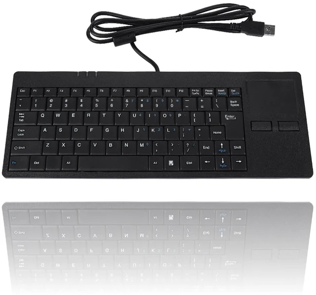 Main image of Vvikizy USB Touchpad Keyboard - Mini Design with Stable USB HUB Port, 86-Key Wired Keyboard with Built-in Trackpad for Enhanced Stability and Connectivity