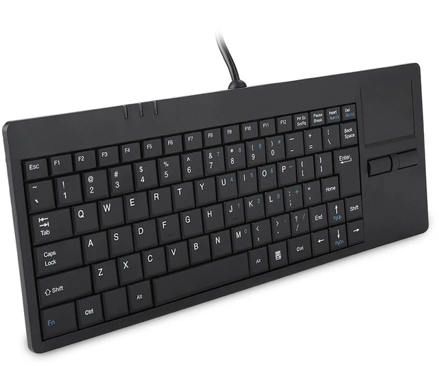 Alt view image 3 of 5 - Vvikizy USB Touchpad Keyboard - Mini Design with Stable USB HUB Port, 86-Key Wired Keyboard with Built-in Trackpad for Enhanced Stability and Connectivity