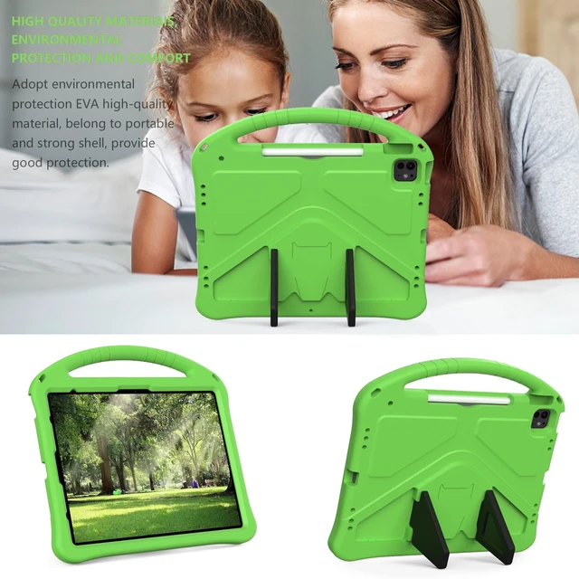 Alt view image 5 of 5 - UUcovers for iPad Pro 12.9 inch Kids Case 6th/5th/4th/3rd Generation (2022/2021/2020/2018) with Kickstand/Pencil Holder/Handle Stand Lightweight Soft EVA Shockproof Heavy Duty Protective Cover, Green