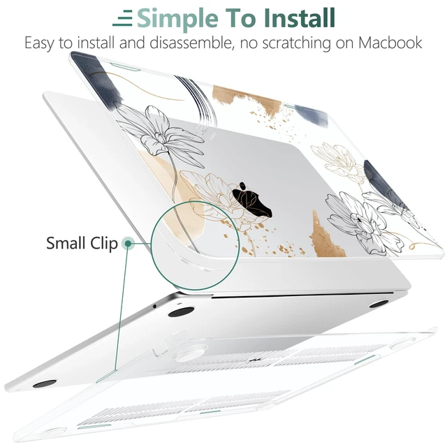 Alt view image 3 of 5 - TWOLSKOO for MacBook Air 13 inch Case M5 2026 M4 2025 M3 M2 2024-2022 A3449 A3240 A3113 A2681, Plastic Hard Shell & Keyboard Cover & Screen Film for MacBook Air 13.6 inch Case, Florals X450