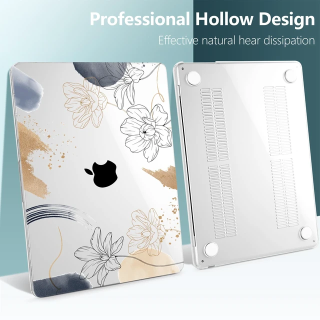 Alt view image 5 of 5 - TWOLSKOO for MacBook Air 13 inch Case M5 2026 M4 2025 M3 M2 2024-2022 A3449 A3240 A3113 A2681, Plastic Hard Shell & Keyboard Cover & Screen Film for MacBook Air 13.6 inch Case, Florals X450