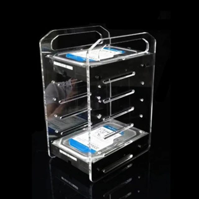 Alt view image 4 of 5 - 3.5in Hard Drive Bracket, Desktop Transparent Acrylic Hard Drive Bracket, DIY 3.5in Hard Disk Shelf HDD Cage (6 Layers)