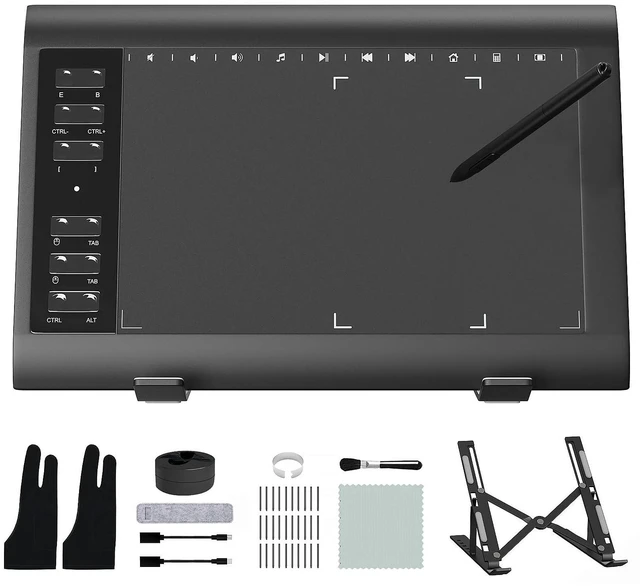 Main image of Graphic Drawing Tablet, Digital Sketch,Design for PC and Computer/Pad-12 Hot Keys, Compatible Windows/MAC/Android,The Adjustable Ergonomic Stand,16384 Upgrade Levels Battery-Free Pen,ienRon 10x6.25