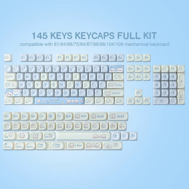 Alt view image 3 of 5 - Hyekit Keycaps PBT Dye-Sublimation MOA Profile 145 Keys Cute Design