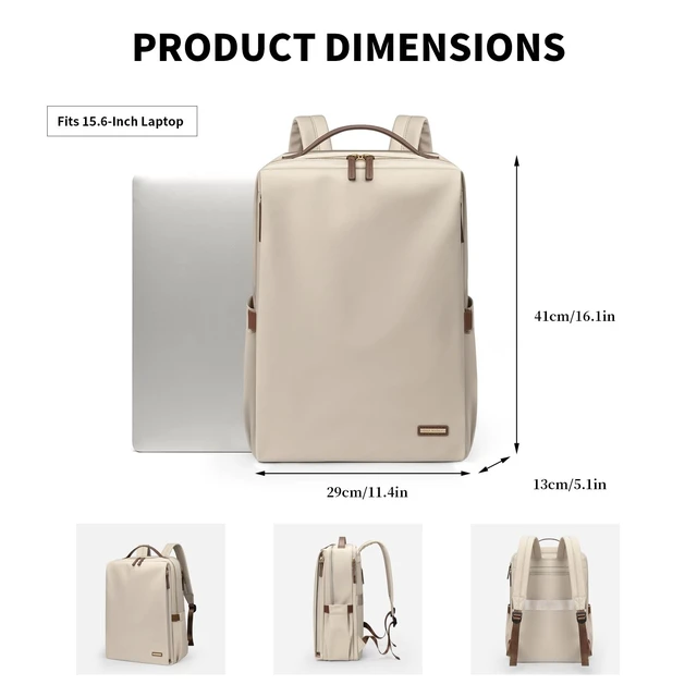 Alt view image 4 of 5 - GOLF SUPAGS Stylish Laptop Backpack for Women Airline Approved Perfect for Work College and Travel Multi-Functional Casual Daypack Fits 15.6 Inch Notebook (Apricot)