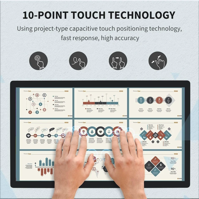 Alt view image 2 of 5 - TouchWo 23.8 inch Android 12 Touchscreen Monitor Tablet, 16:9 FHD 1080P, WiFi & BT, Built-in Speakers, RK3588 4GB RAM & 64GB ROM, Smart Board for Classroom, Meeting & Game