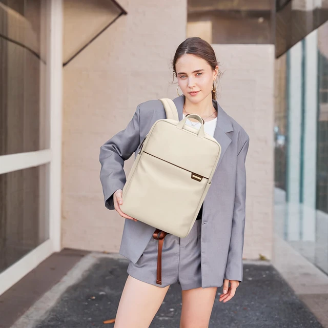 Alt view image 2 of 5 - GOLF QUALITY Slim Laptop Backpack for Women, Lightweight Business Backpack for Women Computer Bag Purse for Commuting, Fit 17.3 Inch, Apricot