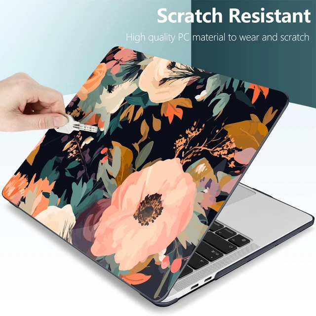Alt view image 3 of 5 - TWOLSKOO Compatible with MacBook Pro 13 inch Case 2023-2016 A2338 M2/M1 A2251 A2289 A2159 A1989 A1706, Plastic Hard Shell Cover & Keyboard Skin & Screen Protector, Bright Abstract Flowers