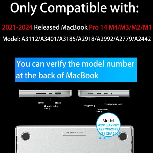 Alt view image 2 of 5 - Teryeefi Case for MacBook Pro 14 Inch M5 M4 M3 M2 M1 (2021-2025 2026) Model A3427/A3426/A3434/A3112/A3401/A3185/A2918/A2992/A2779/A2442, Flower & Butterfly