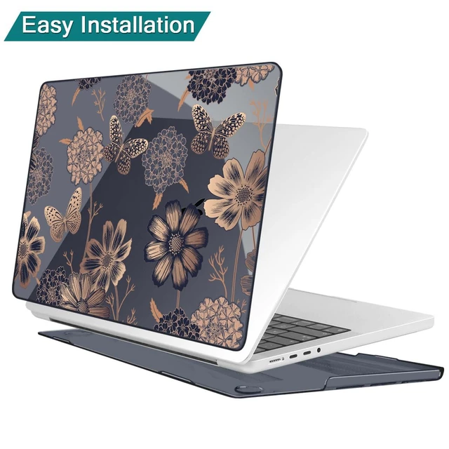 Alt view image 5 of 5 - Teryeefi Case for MacBook Pro 14 Inch M5 M4 M3 M2 M1 (2021-2025 2026) Model A3427/A3426/A3434/A3112/A3401/A3185/A2918/A2992/A2779/A2442, Flower & Butterfly