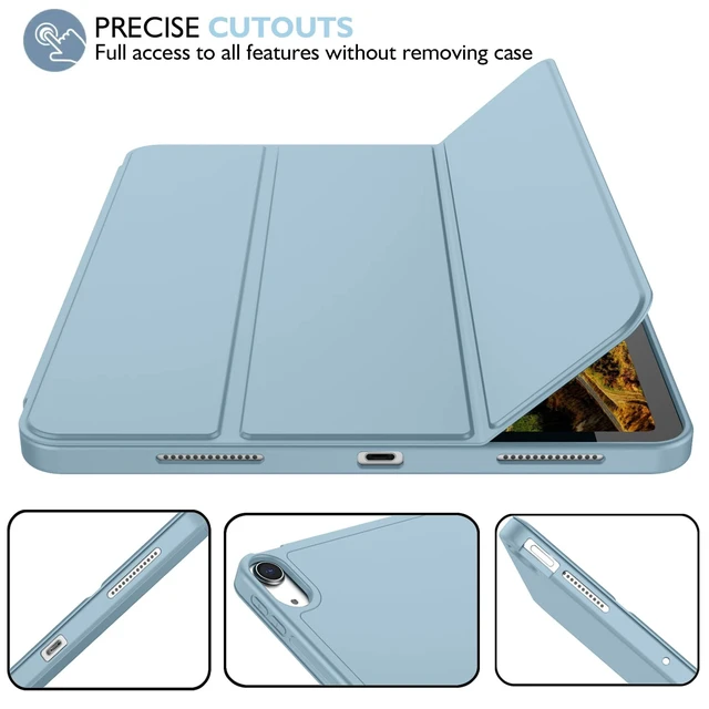 Alt view image 4 of 5 - iMieet iPad Air 11 Inch Case M4/M3/M2(2026/2025/2024), iPad Air 5th/4th Generation Case 2022/2020 10.9 Inch with Pencil Holder,Trifold Stand Smart Case with Soft TPU Back(Light Blue)
