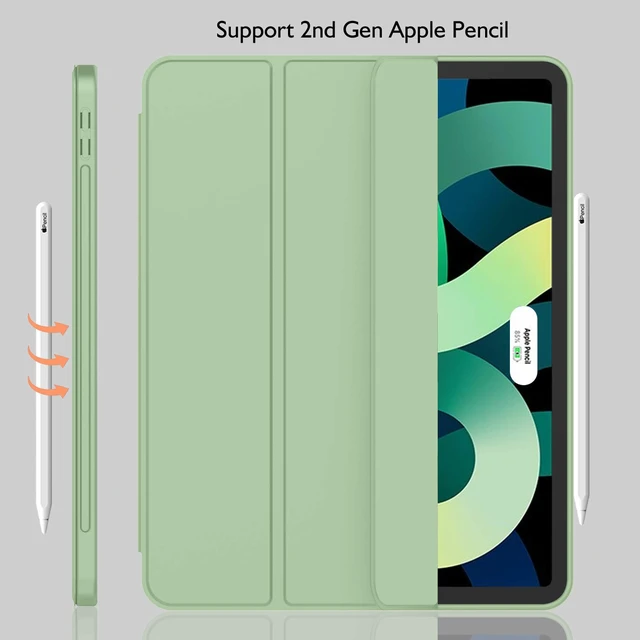 Alt view image 3 of 5 - iMieet iPad Air 11 Inch Case M4/M3/M2(2026/2025/2024), iPad Air 5th/4th Generation Case 2022/2020 10.9 Inch with Pencil Holder,Trifold Stand Smart Case with Soft TPU Back(Matcha Green)