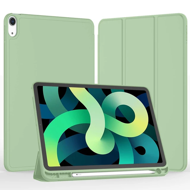 Alt view image 2 of 5 - iMieet iPad Air 11 Inch Case M4/M3/M2(2026/2025/2024), iPad Air 5th/4th Generation Case 2022/2020 10.9 Inch with Pencil Holder,Trifold Stand Smart Case with Soft TPU Back(Matcha Green)