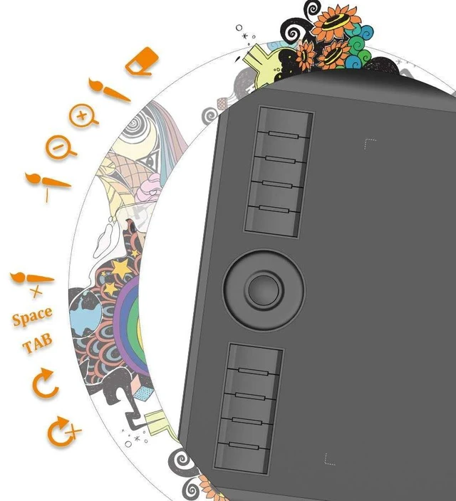 Alt view image 3 of 5 - GAOMON M10K PRO Graphics Drawing Tablet, 10x6.25, Tilt & Radial, 10 Keys